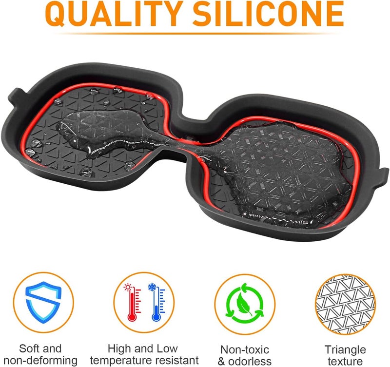 KENTUTO for Honda CRV Accessories 2023 2024 2025 2026 3D Cup Holder Center Console Liner Inserts Silicone Anti-dust Mat Pad Interior Decoration (2 Pcs, Red Trim) - Image 5